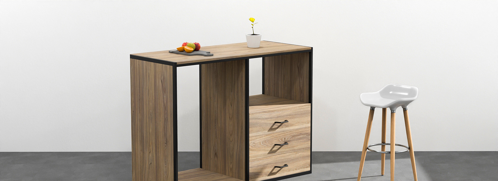 Microwave – Fridge Cabinet