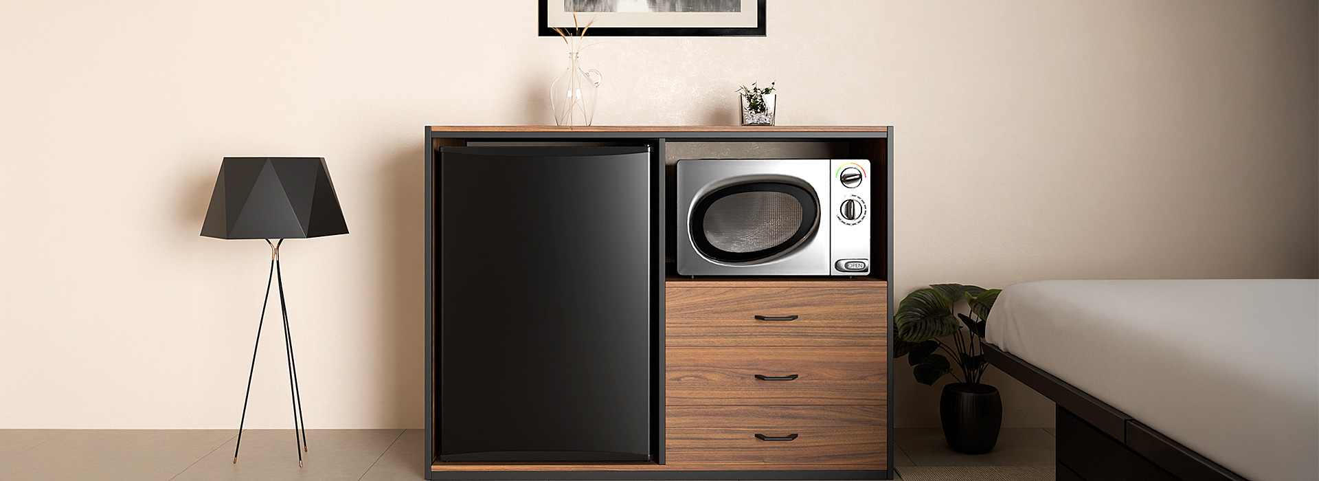 Microwave – Fridge Cabinet