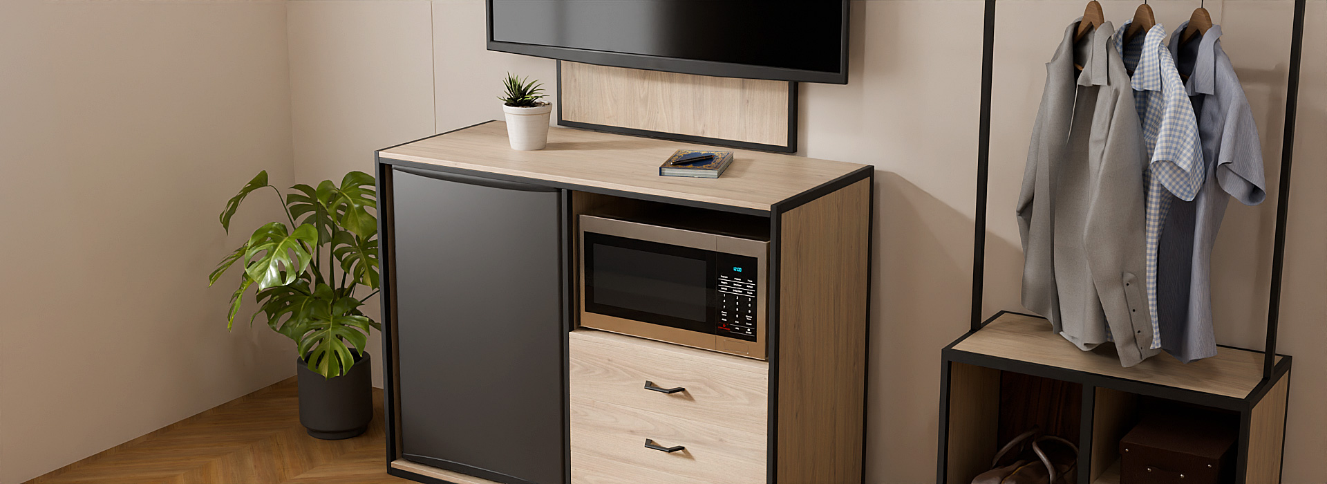 Microwave – Fridge Cabinet