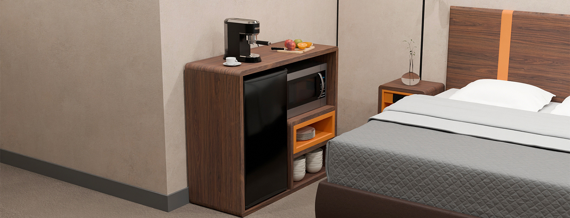 Microwave – Fridge Cabinet