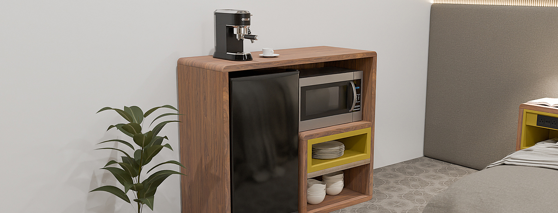 Microwave – Fridge Cabinet